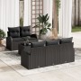 Set de Sofás de Jardín de 6 Piezas con Cojines Negro Poliratán de , Sofás de exterior - Ref: Foro24-3345923, Precio: 433,35 €...