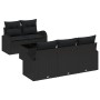 Set de Sofás de Jardín de 6 Piezas con Cojines Negro Poliratán de , Sofás de exterior - Ref: Foro24-3345923, Precio: 433,35 €...