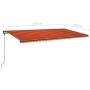 Toldo retráctil automático con postes naranja y marrón 6x3 m de vidaXL, Toldos - Ref: Foro24-3070210, Precio: 665,31 €, Descu...