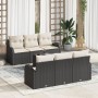 Conjunto de sofá de jardín de 7 piezas con cojines negro poliratán de , Sofás de exterior - Ref: Foro24-3345927, Precio: 480,...