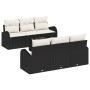 Conjunto de sofá de jardín de 7 piezas con cojines negro poliratán de , Sofás de exterior - Ref: Foro24-3345927, Precio: 480,...