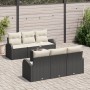 Conjunto de sofá de jardín de 7 piezas con cojines negro poliratán de , Sofás de exterior - Ref: Foro24-3345927, Precio: 480,...
