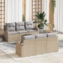 Conjunto de sofá de jardín de 7 piezas con cojines beige de ratán sintético de , Sofás de exterior - Ref: Foro24-3345930, Pre...
