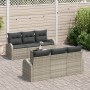 Juego de sofá de jardín de 7 piezas con cojines gris claro ratán sintético de , Sofás de exterior - Ref: Foro24-3345932, Prec...