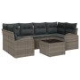 Juego de Sofá de Jardín de 7 Piezas con Cojines Gris Polirratán de , Sofás de exterior - Ref: Foro24-3345939, Precio: 440,50 ...