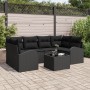 Juego de Sofá de Jardín de 7 Piezas con Cojines Negro Poliratán de , Sofás de exterior - Ref: Foro24-3345943, Precio: 456,48 ...