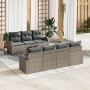 Juego de Sofás de Jardín de 8 Piezas con Cojines Gris Poliratán de , Sofás de exterior - Ref: Foro24-3345949, Precio: 529,06 ...