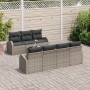 Juego de Sofás de Jardín de 8 Piezas con Cojines Gris Poliratán de , Sofás de exterior - Ref: Foro24-3345949, Precio: 529,06 ...