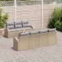Conjunto de Sofá de Jardín de 8 Piezas con Cojines Beige de Ratán de , Sofás de exterior - Ref: Foro24-3345950, Precio: 542,7...