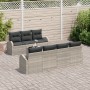 Juego de Sofás de Jardín de 8 Piezas con Cojines Gris Claro Poliratán de , Sofás de exterior - Ref: Foro24-3345952, Precio: 5...