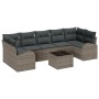 Conjunto de Sofá de Jardín de 8 Piezas con Cojines Gris Polirratán de , Sofás de exterior - Ref: Foro24-3345959, Precio: 513,...