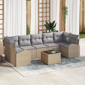 Sofá de jardín de 8 piezas con cojines Beige Poliratán de , Sofás de exterior - Ref: Foro24-3345960, Precio: 533,57 €, Descue...