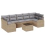 Sofá de jardín de 8 piezas con cojines Beige Poliratán de , Sofás de exterior - Ref: Foro24-3345960, Precio: 533,57 €, Descue...