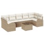 Conjunto de Sofá de Jardín de 8 Piezas con Cojines Beige de Poliratán de , Sofás de exterior - Ref: Foro24-3345961, Precio: 5...