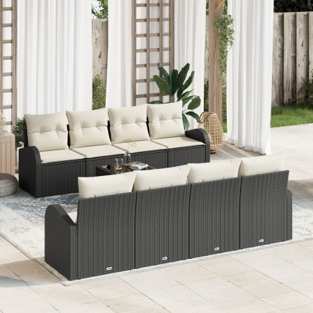 Juego de Sofá de Jardín de 9 Piezas con Cojines Negro Poliratán de , Sofás de exterior - Ref: Foro24-3345967, Precio: 557,29 ...