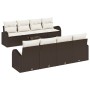 Conjunto de sofá de 9 piezas para jardín con cojines Marrón Ratán Polimérico de , Sofás de exterior - Ref: Foro24-3345968, Pr...