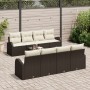 Conjunto de sofá de 9 piezas para jardín con cojines Marrón Ratán Polimérico de , Sofás de exterior - Ref: Foro24-3345968, Pr...