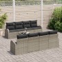 Juego de Sofá de Jardín de 9 Piezas con Cojines Gris Ratán Sintético de , Sofás de exterior - Ref: Foro24-3345969, Precio: 59...