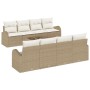 Juego de Sofá de Jardín de 9 Piezas con Cojines Beige Ratán Sintético de , Sofás de exterior - Ref: Foro24-3345971, Precio: 6...