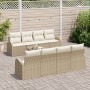 Juego de Sofá de Jardín de 9 Piezas con Cojines Beige Ratán Sintético de , Sofás de exterior - Ref: Foro24-3345971, Precio: 6...