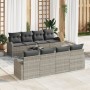 Juego de Sofá de Jardín de 9 Piezas con Cojines Gris Claro Poliratán de , Sofás de exterior - Ref: Foro24-3345972, Precio: 63...