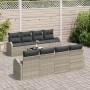 Juego de Sofá de Jardín de 9 Piezas con Cojines Gris Claro Poliratán de , Sofás de exterior - Ref: Foro24-3345972, Precio: 63...