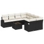 Juego de Sofá de Jardín de 9 Piezas con Cojines Ratán Poliéster Negro de , Sofás de exterior - Ref: Foro24-3345977, Precio: 5...