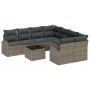 Juego de Sofá de Jardín de 9 Piezas con Cojines en Ratán Plástico Gris de , Sofás de exterior - Ref: Foro24-3345979, Precio: ...