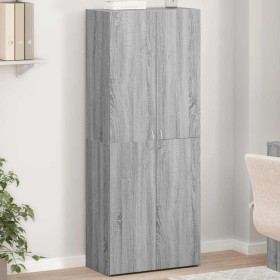 Armario archivador madera ingeniería gris Sonoma 60x32x153 cm en Armarios archivadores | Comprar online en Foru.es