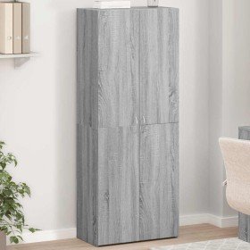 Armario archivador madera ingeniería gris Sonoma 60x32x153 cm en Armarios archivadores | Comprar online en Foru.es