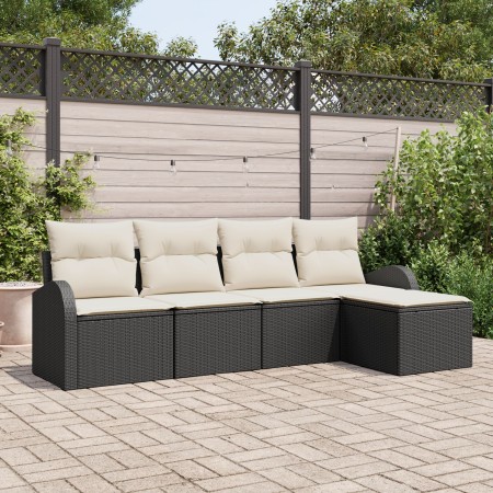 Conjunto de Sofá de Jardín de 5 Piezas con Cojines Negro Poliratán de , Sofás de exterior - Ref: Foro24-3345997, Precio: 303,...