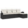 Conjunto de Sofá de Jardín de 5 Piezas con Cojines Negro Poliratán de , Sofás de exterior - Ref: Foro24-3345997, Precio: 303,...