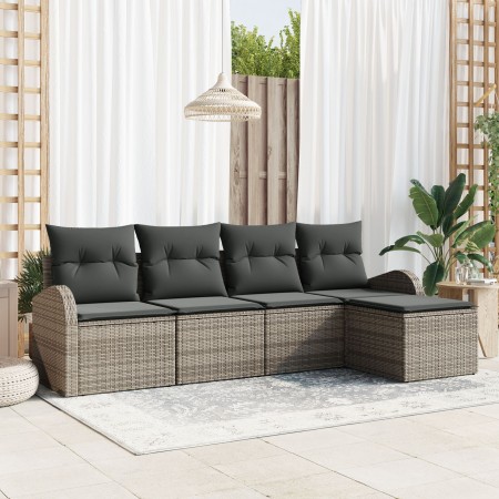 Conjunto de Sofá de Jardín de 5 Piezas con Cojines Gris de , Sofás de exterior - Ref: Foro24-3345999, Precio: 305,37 €, Descu...