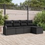 Juego de Sofás de Jardín de 5 Piezas con Cojines Negro Poliratán de , Sofás de exterior - Ref: Foro24-3346003, Precio: 309,87...