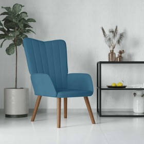 Sillón de relax de terciopelo azul en Sillones | Comprar online en Foru.es