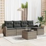 Conjunto de Sofás de Jardín de 5 Piezas con Cojines Negros de Ratán Poliéster de , Sofás de exterior - Ref: Foro24-3346009, P...