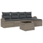 Conjunto de Sofás de Jardín de 5 Piezas con Cojines Negros de Ratán Poliéster de , Sofás de exterior - Ref: Foro24-3346009, P...