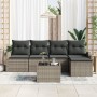 Conjunto de Sofás de Jardín de 5 Piezas con Cojines Negros de Ratán Poliéster de , Sofás de exterior - Ref: Foro24-3346009, P...