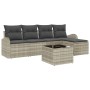 Juego de Sofá de Jardín de 6 Piezas con Cojines Gris Poliratán de , Sofás de exterior - Ref: Foro24-3346012, Precio: 369,86 €...