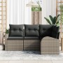 Conjunto de Sofás de Jardín de 4 Piezas con Cojines Ratán Gris Poliéster de , Sofás de exterior - Ref: Foro24-3346019, Precio...