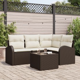Conjunto de Sofá de Jardín de 4 Piezas con Cojines Gris Poliratán de , Sofás de exterior - Ref: Foro24-3346028, Precio: 351,0...
