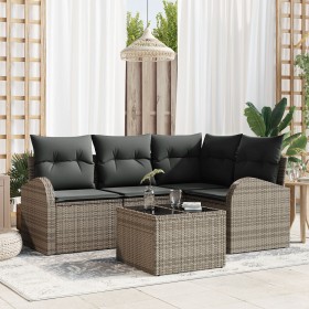 Conjunto de Sofá de Jardín de 4 Piezas con Cojines Negros de Polirratán de , Sofás de exterior - Ref: Foro24-3346029, Precio:...