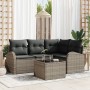Conjunto de Sofá de Jardín de 4 Piezas con Cojines Negros de Polirratán de , Sofás de exterior - Ref: Foro24-3346029, Precio:...