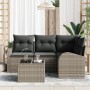 Conjunto de Sofá de Jardín de 4 Piezas con Cojines Negros de Polirratán de , Sofás de exterior - Ref: Foro24-3346029, Precio:...