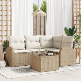 Set de Sofá de 5 Piezas con Cojines Marrón Poliratán de , Sofás de exterior - Ref: Foro24-3346031, Precio: 362,48 €, Descuent...
