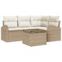 Set de Sofá de 5 Piezas con Cojines Marrón Poliratán de , Sofás de exterior - Ref: Foro24-3346031, Precio: 362,48 €, Descuent...