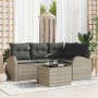 Juego de sofá de 5 piezas con cojines gris de poliratán de , Sofás de exterior - Ref: Foro24-3346032, Precio: 362,06 €, Descu...