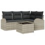 Juego de sofá de 5 piezas con cojines gris de poliratán de , Sofás de exterior - Ref: Foro24-3346032, Precio: 362,06 €, Descu...