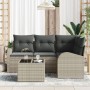 Juego de sofá de 5 piezas con cojines gris de poliratán de , Sofás de exterior - Ref: Foro24-3346032, Precio: 362,06 €, Descu...