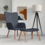 Sillón de relax con taburete terciopelo gris oscuro en Sillones | Comprar online en Foru.es